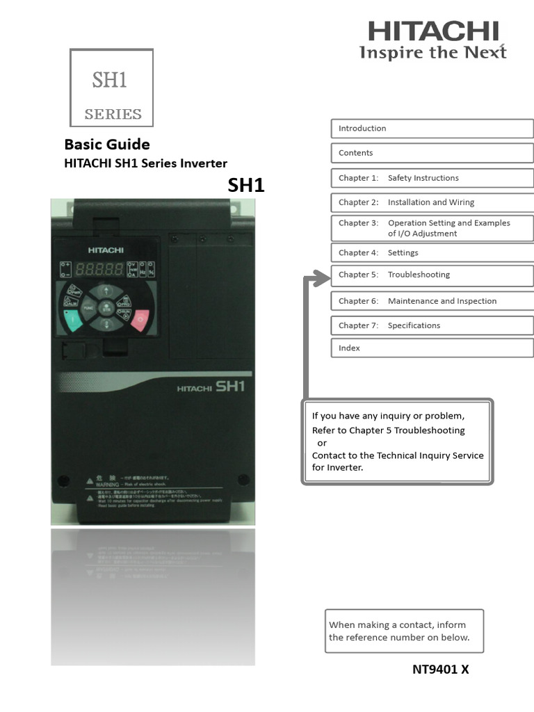 Hitachi SH1 Series Inverter Basic Guide | PDF | Power Supply | Power ...