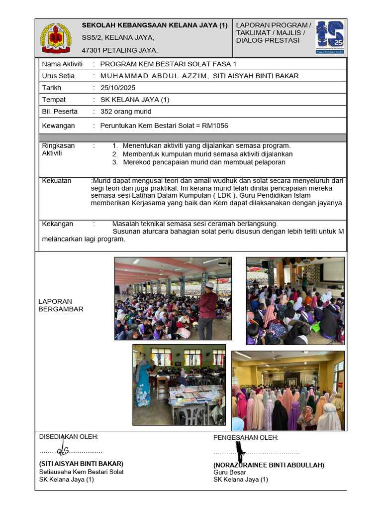 Laporan Program Opr Kbs Tahap 1 - 2025 | PDF