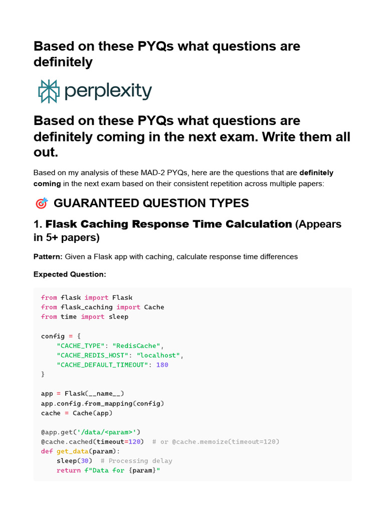 Exam Questions from PYQs Analysis | PDF | Computer Programming | Computing