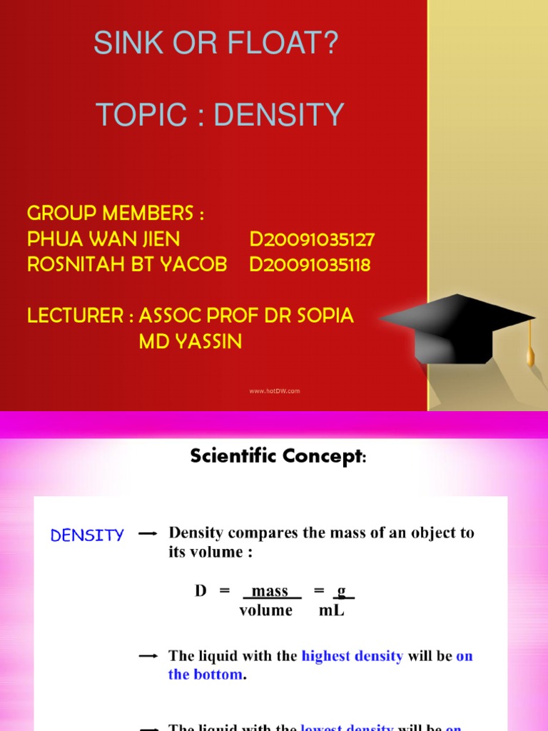 Density Experiment: Sink or Float? | PDF