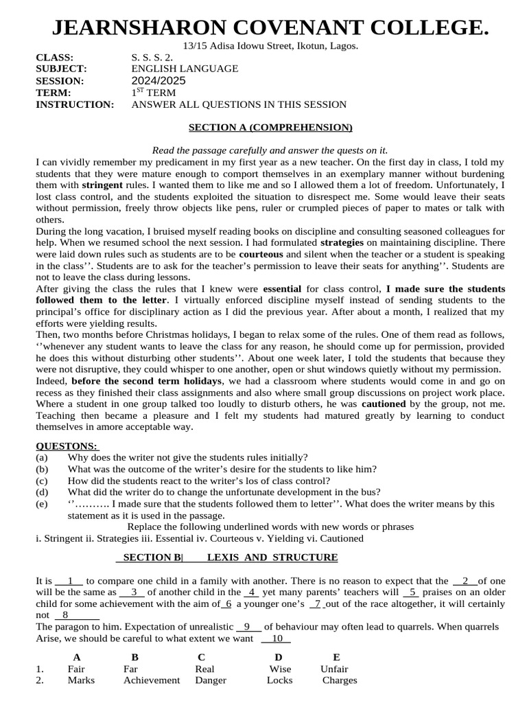 English 23 Cbe | PDF | Clause | Subject (Grammar)