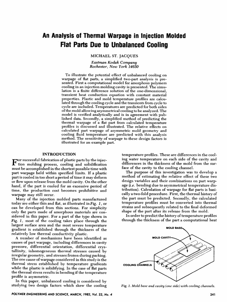 Jacques - An Analysis of Thermal Warpage in Injection Molded Flat Parts ...