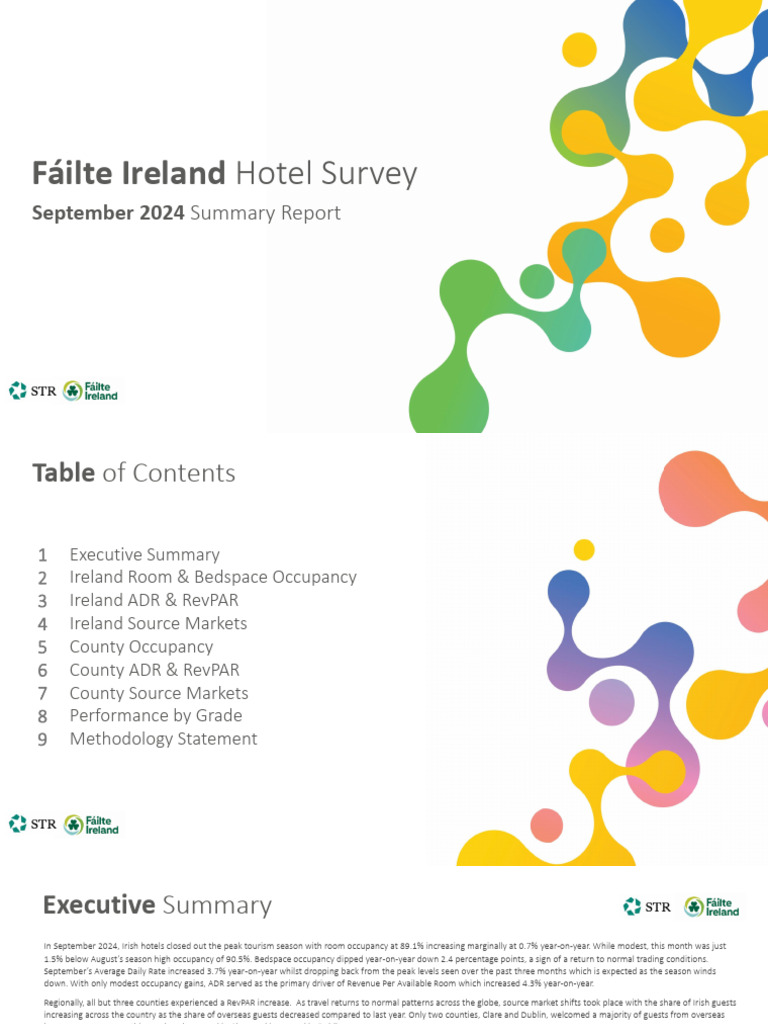 Fáilte Ireland Hotel Survey September 2024 | PDF | Ireland | Economies