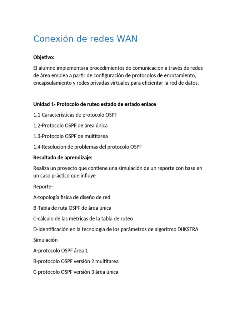 Configuración y Protocolos en Redes WAN | PDF