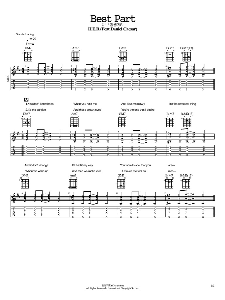 Best Part Guitar Chords and Lyrics | PDF