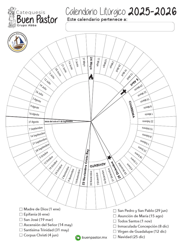 Calendario Litúrgico 2025-2026 | PDF | María, madre de Jesús ...