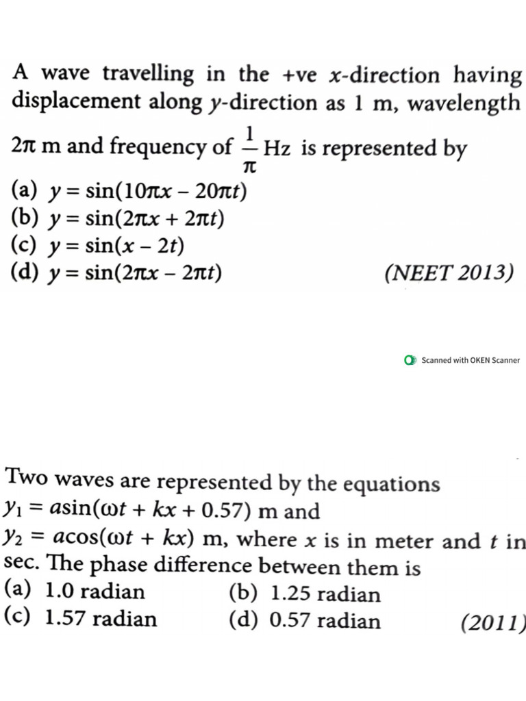 Waves (PYQs NEET - JEE - CET) | PDF