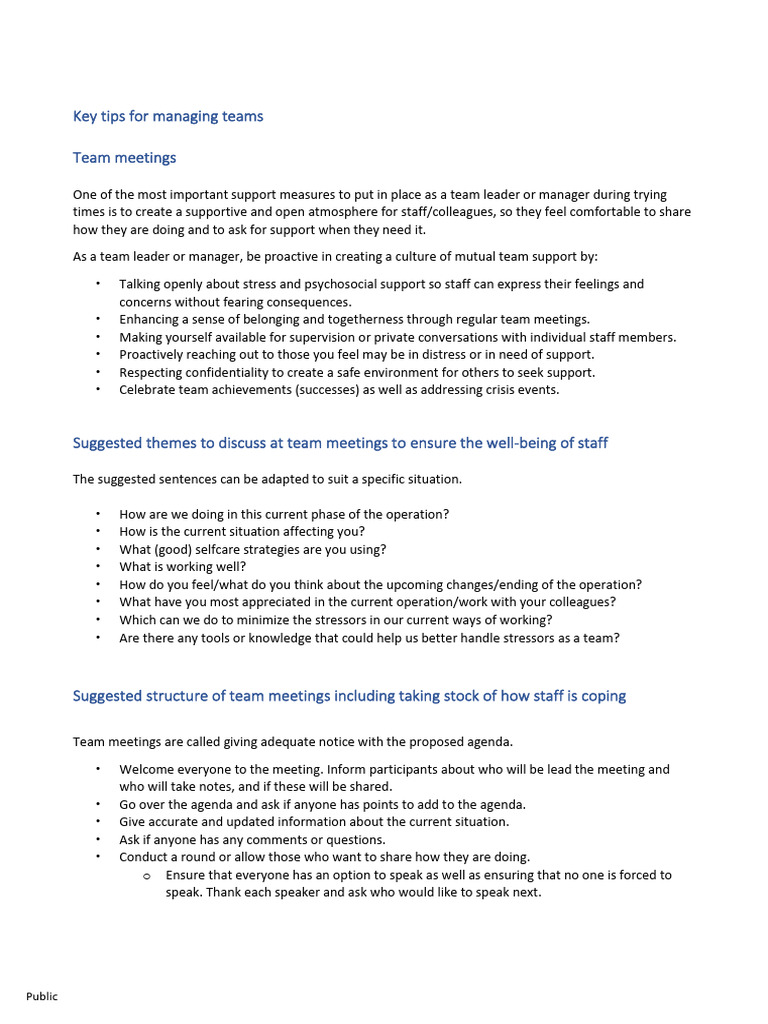 Key Tips for Managing Teams | PDF | Psychology | Mental Health