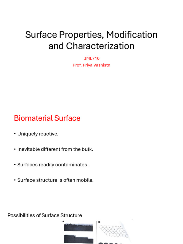 Biomaterial Surface Modification Techniques | PDF | Microscope | Adsorption