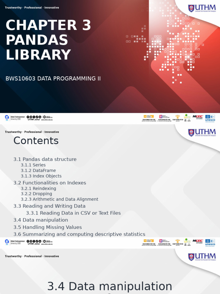 Chapter 3 Pandas Library Part 3 | PDF | Statistics | Applied Mathematics