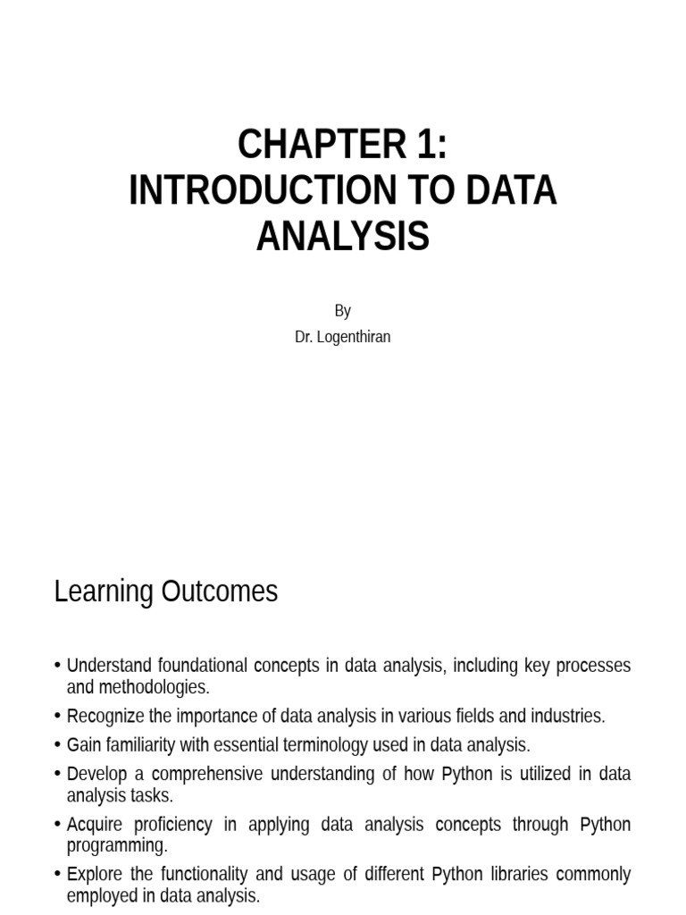 Chapter 1 Introduction To Data Analysis | PDF | Data Analysis | Data