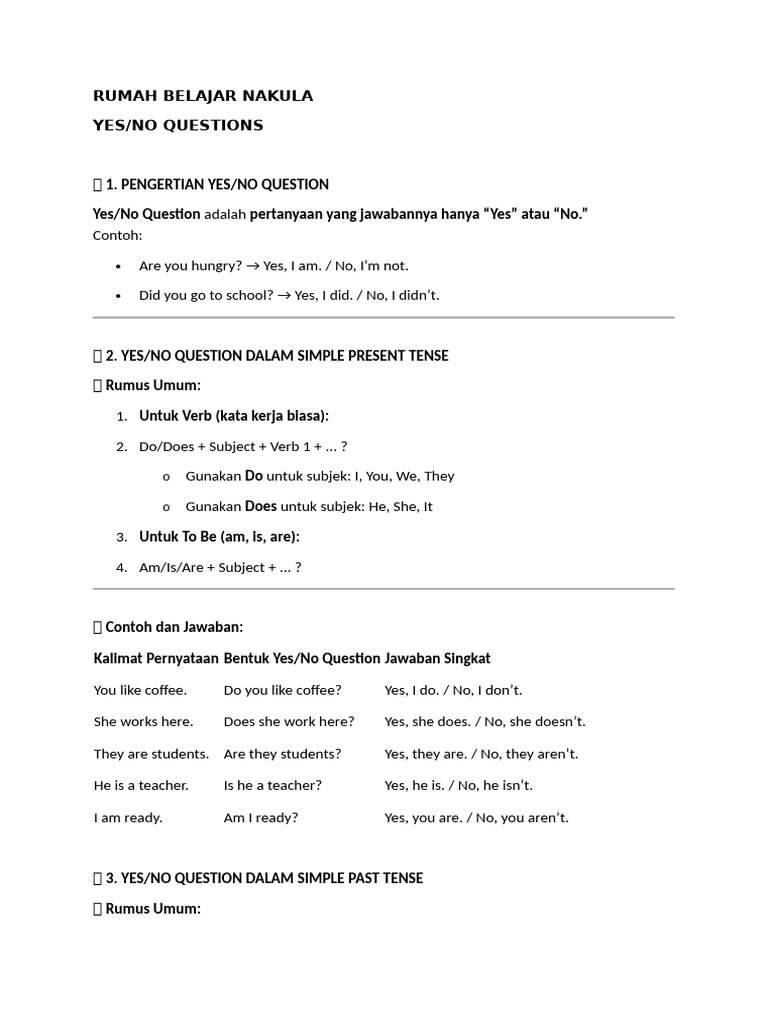RUMAH BELAJAR NAKULA | PDF | Grammatical Tense | Linguistics