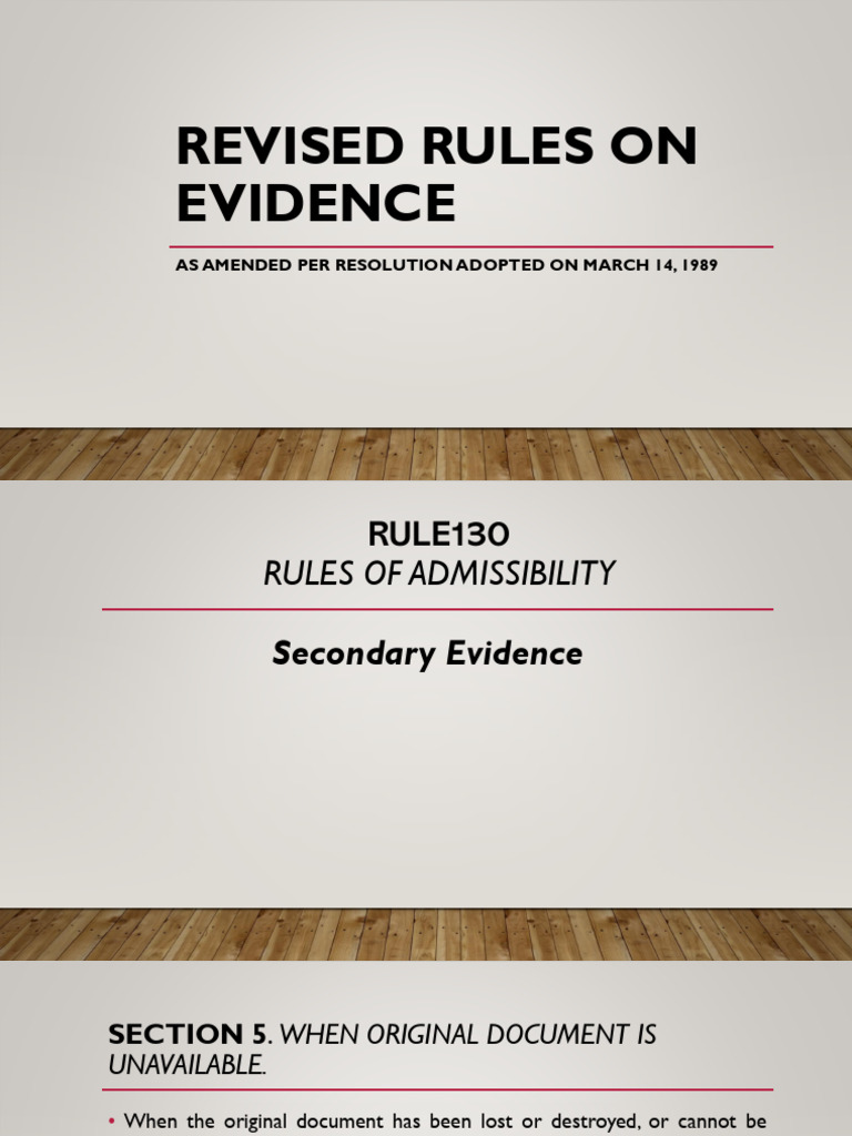 Revised Rules on Evidence: Admissibility | PDF
