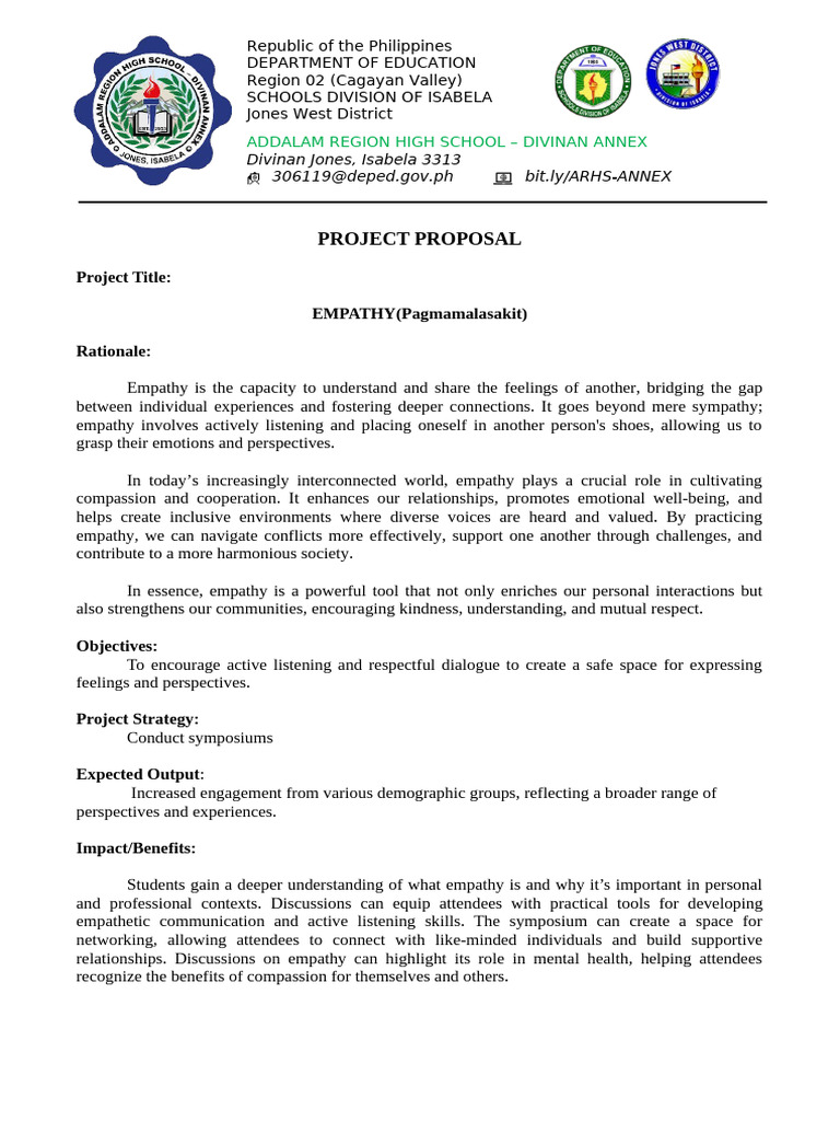 Project Proposal Rdelc-Empathy | PDF | Empathy | Cognition
