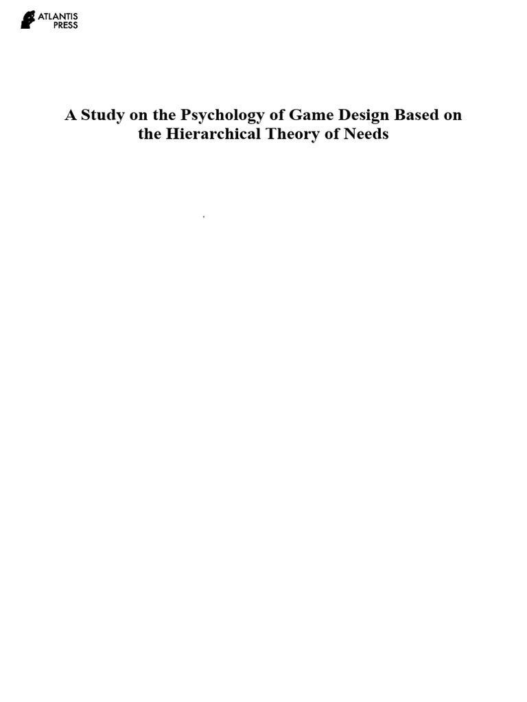 Psychology of Game Design Needs Analysis | PDF | Psychology | Cognition