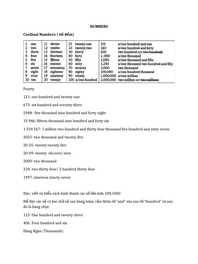 Numbers & Time | PDF