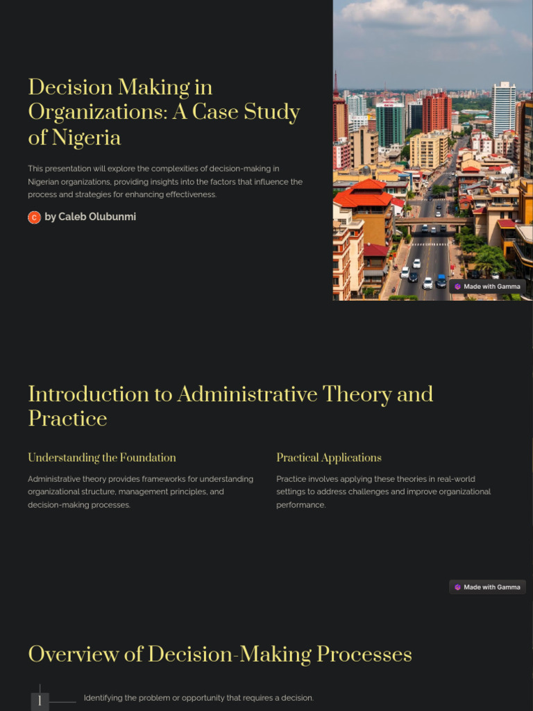 Decision Making in Organizations A Case Study of Nigeria | PDF | Social ...
