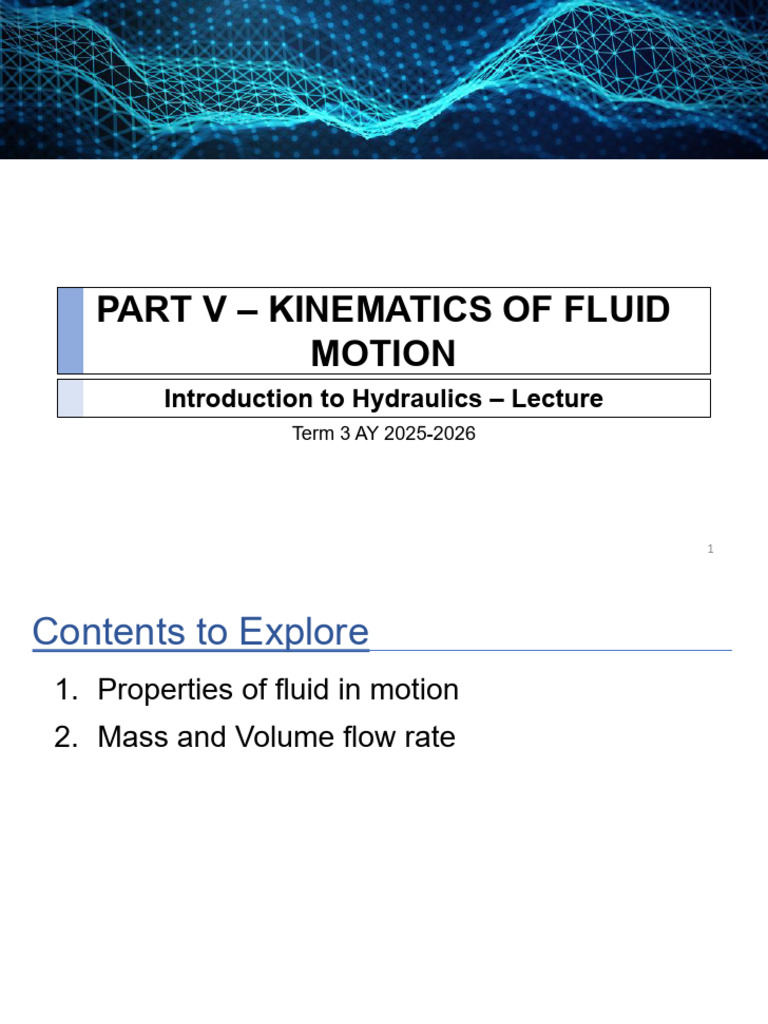 Fluid Motion Kinematics Overview | PDF | Fluid Dynamics | Reynolds Number