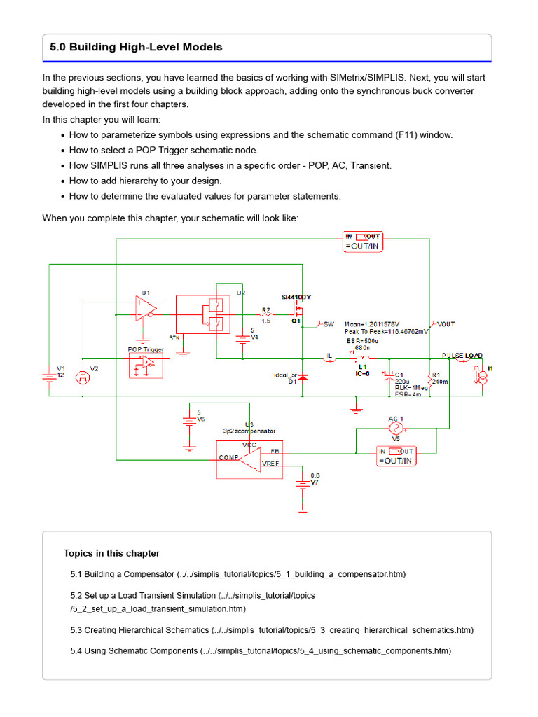 High-Level Modeling in SIMPLIS | PDF