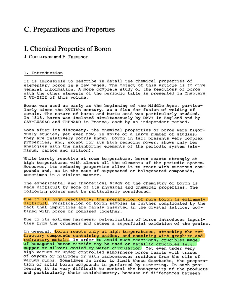 Chemical Properties of Boron Explained | PDF | Boron | Iodine