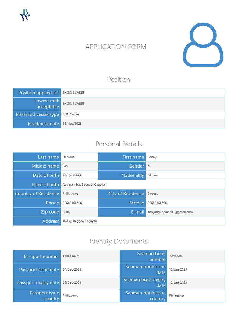 Application Form | PDF | Shipping