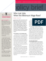 Policy Brief: Who Lost Jobs When The Minimum Wage Rose?