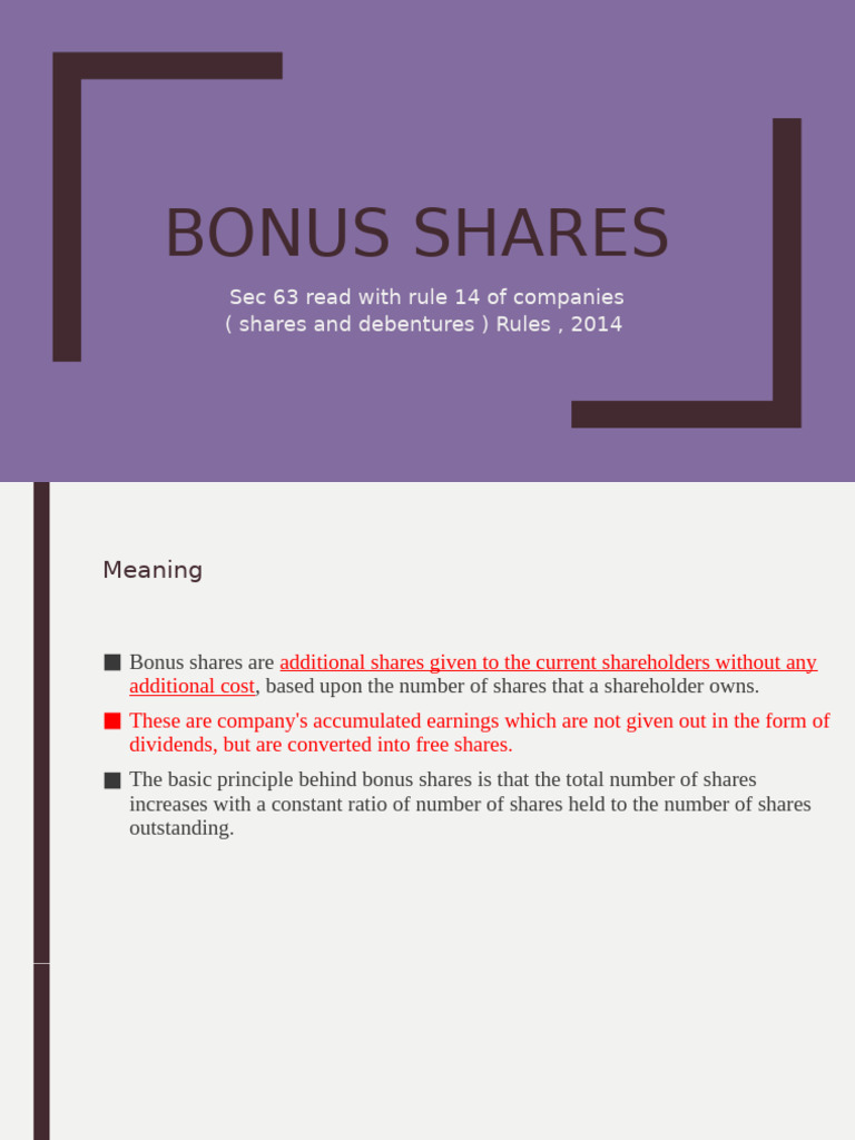 Understanding Bonus Shares and Rights Issues | PDF | Share (Finance ...