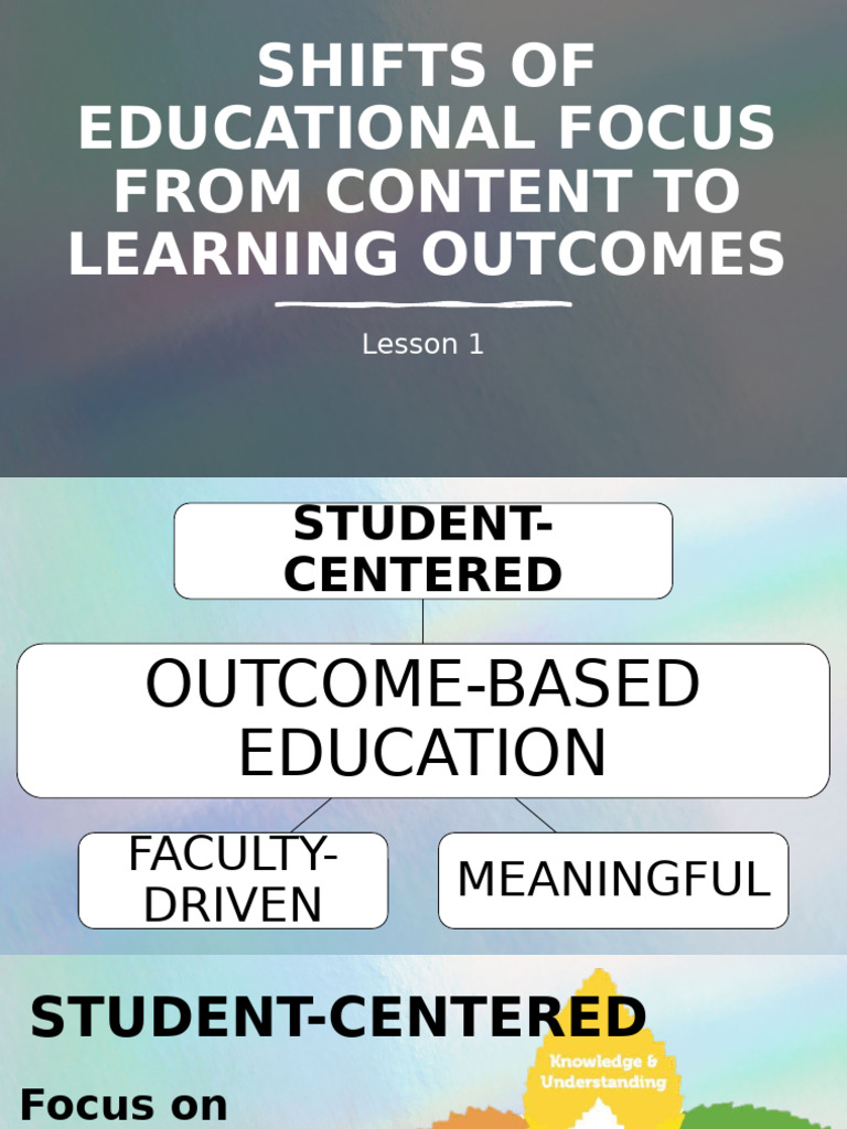 Shifts of Educational Focus From Content To Learning | PDF | Learning ...