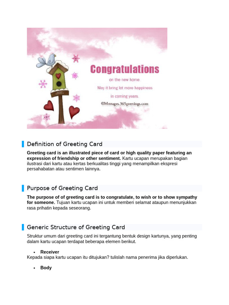 Definition of Greeting Card | PDF