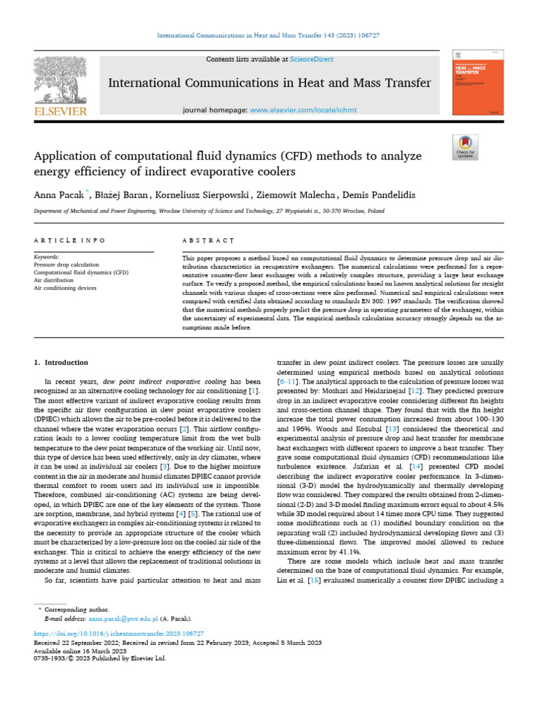 Application of Computational Fluid Dynamics (CFD) Methods To Analyze ...