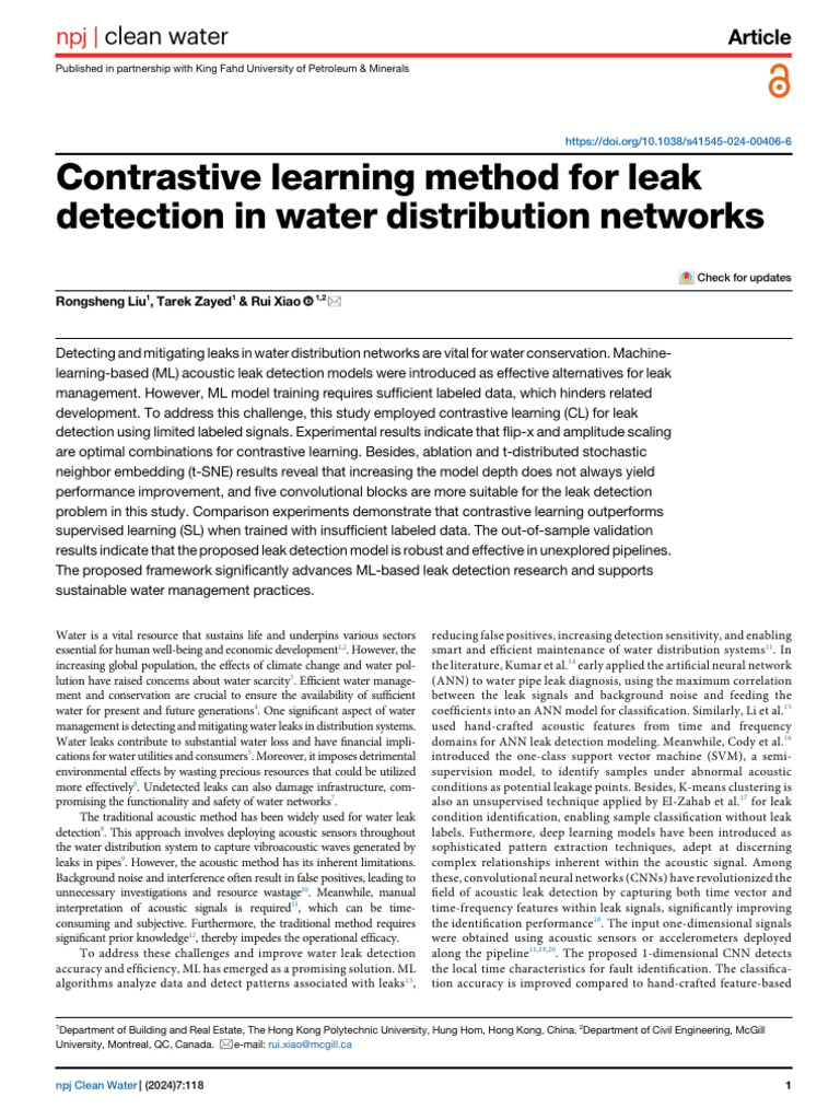 Contrastive Learning for Water Leak Detection | PDF | Learning ...