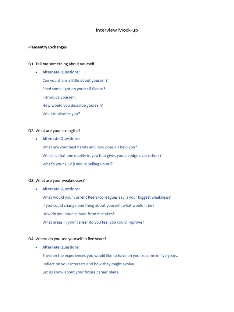Essential Interview Questions Guide | PDF
