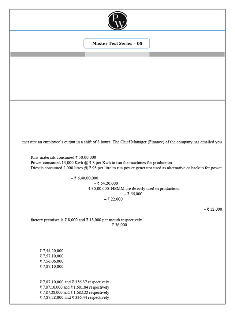 Cost and Management Accounting Exam Guide | PDF | Cost Of Goods Sold ...