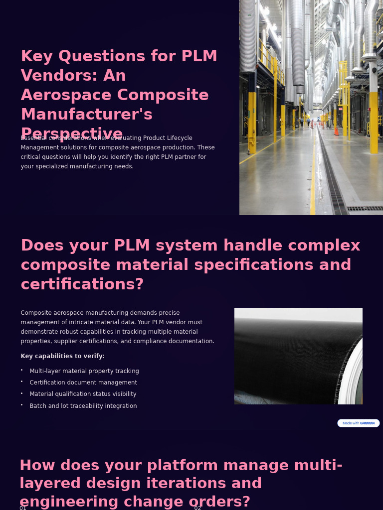 Key Questions For PLM Vendors An Aerospace Composite Manufacturers ...