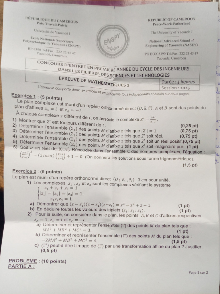 Épreuves Polytech 2 | PDF
