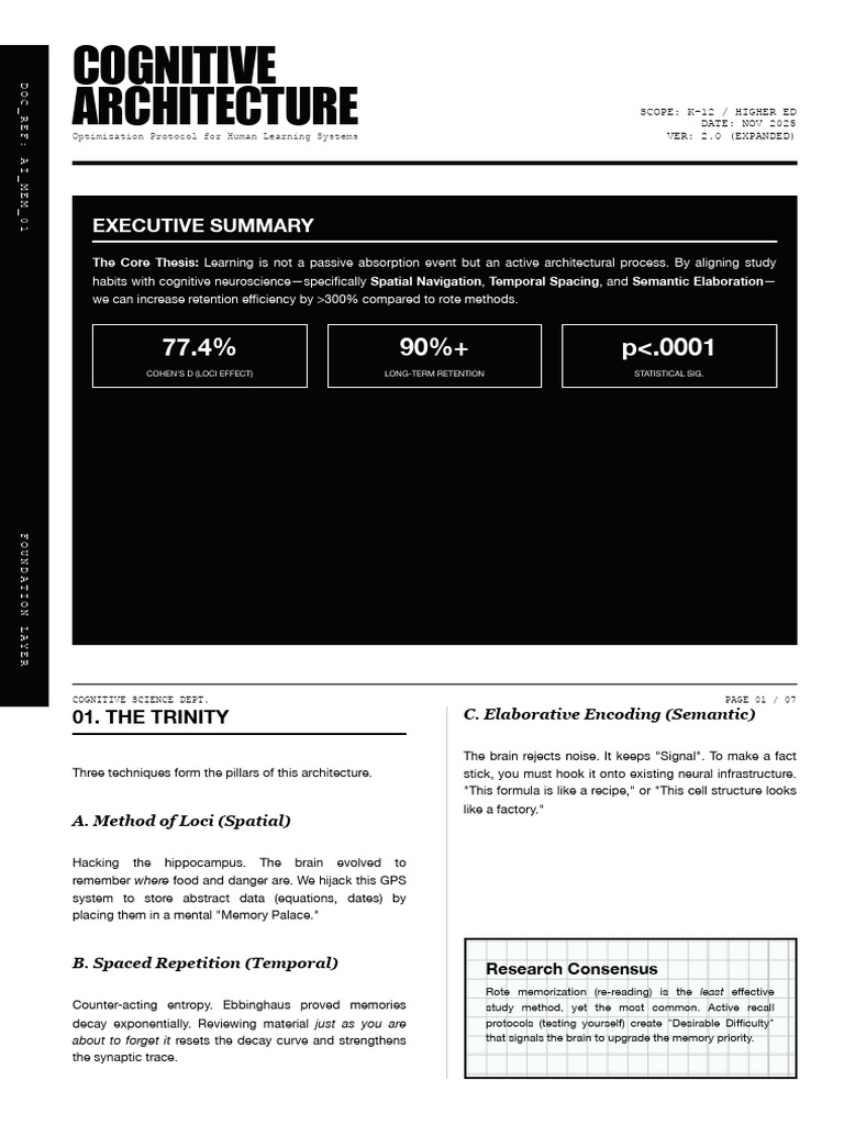 Cognitive Architecture V2 - 7-Page Blueprint | PDF | Mental Processes ...