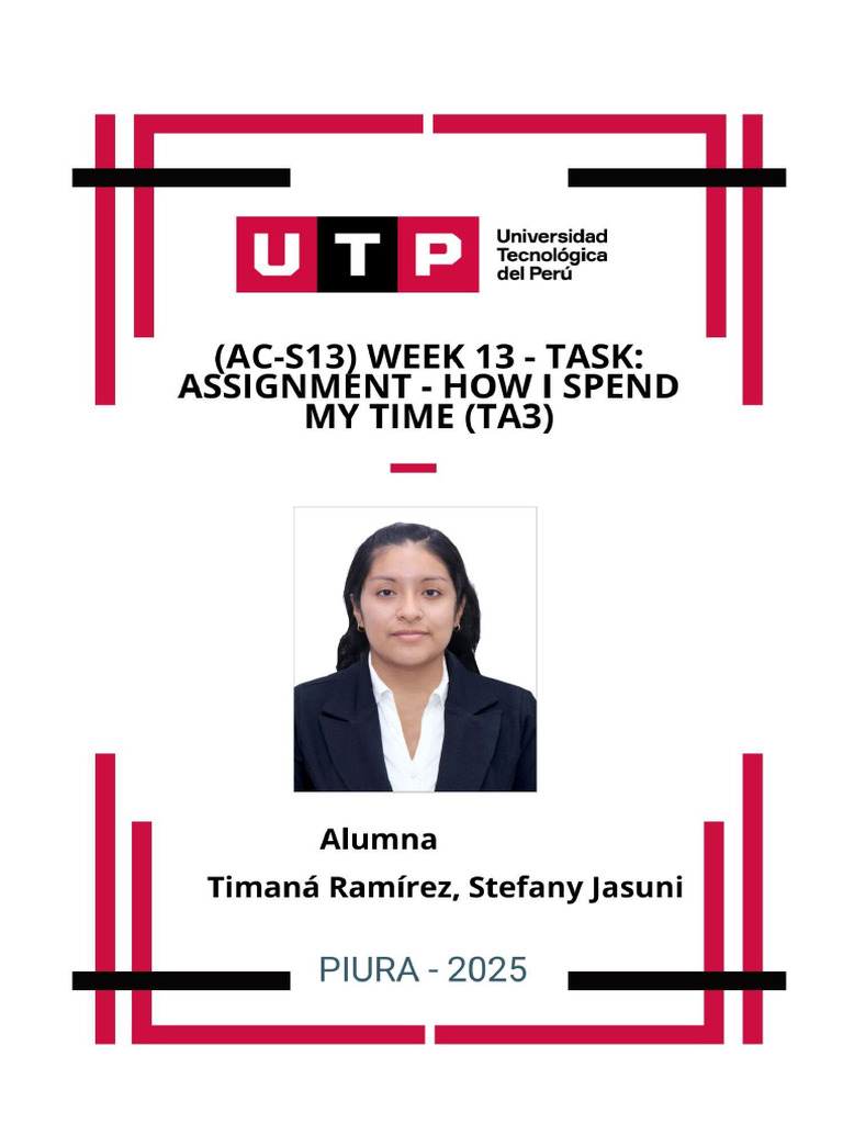 AC S13 Week 13 Task Assignment How I Spend My Time TA3 | PDF