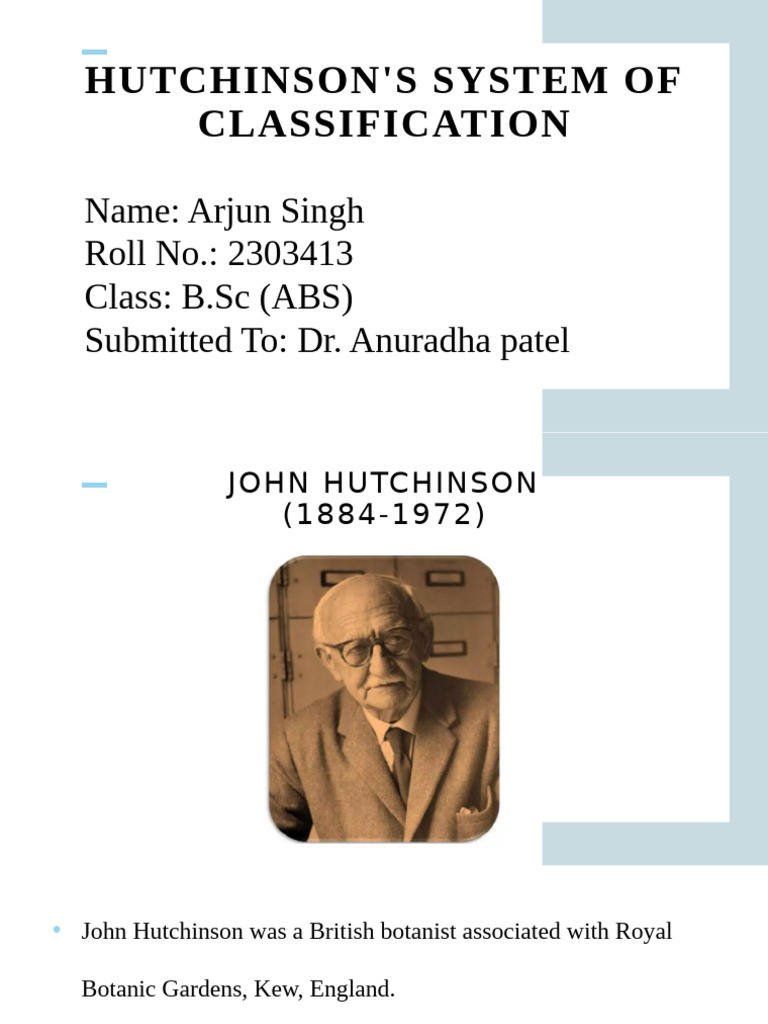 Hutchinson's Flowering Plant Classification | PDF | Plants | Botany