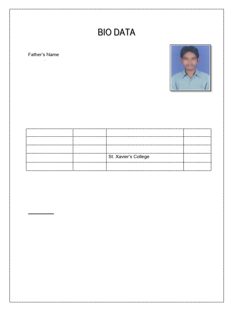 bio data | PDF