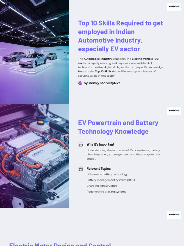 Top Skills for Jobs in India's EV Sector | PDF | Electric Vehicle ...