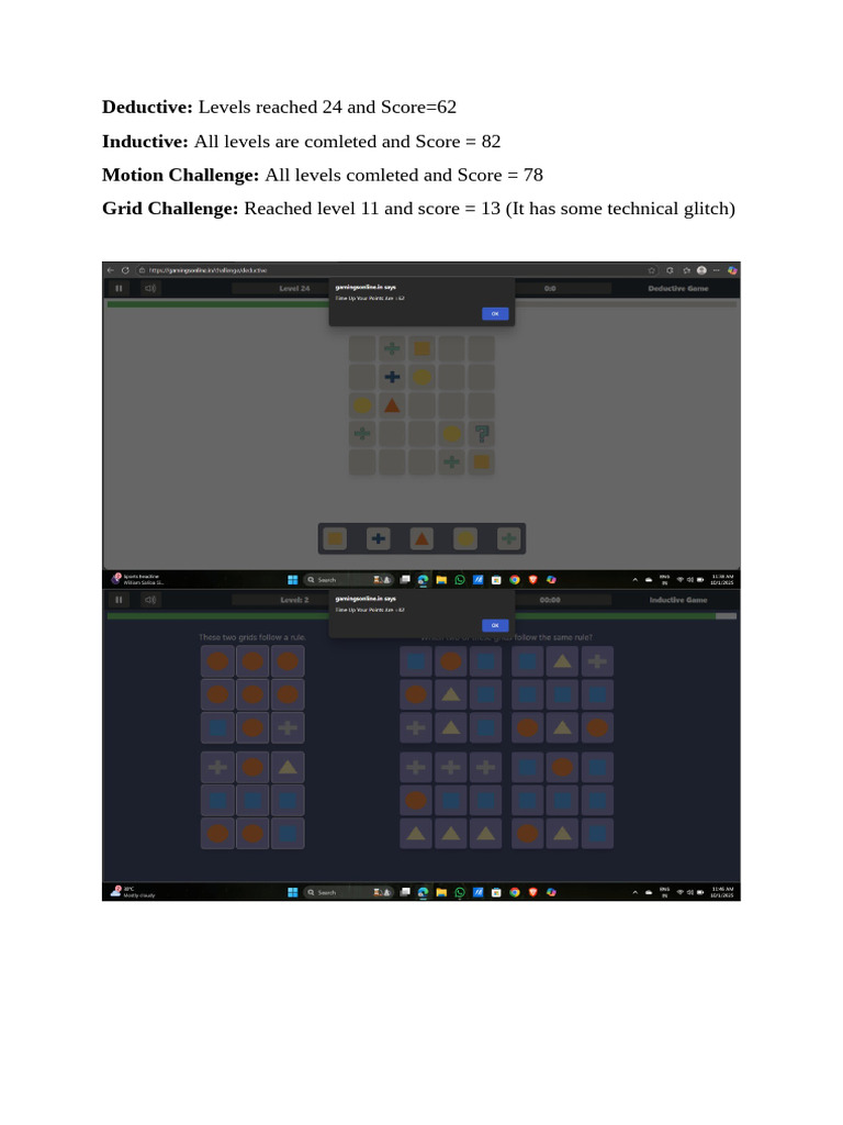 Game Level Achievements and Scores | PDF