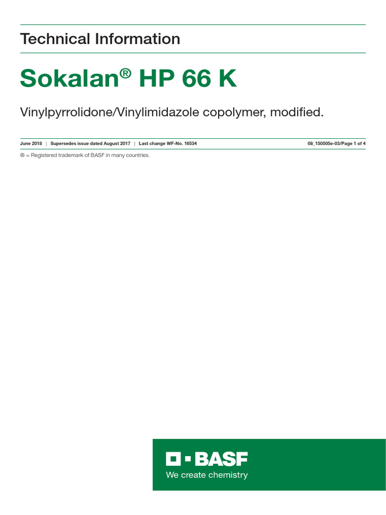 Sokalan HP 66 K Technical Data Sheet | PDF | Implied Warranty | Applied ...