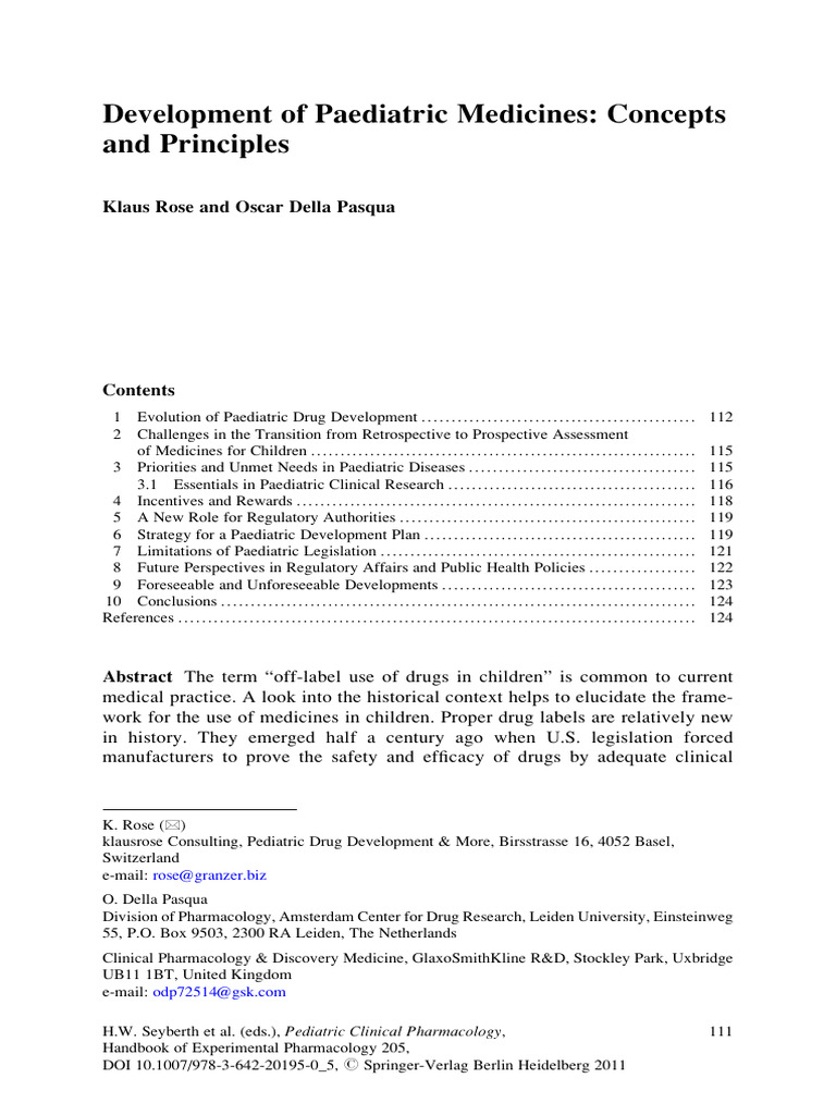 Development of Paediatric Medicines Conc | PDF | Clinical Trial ...