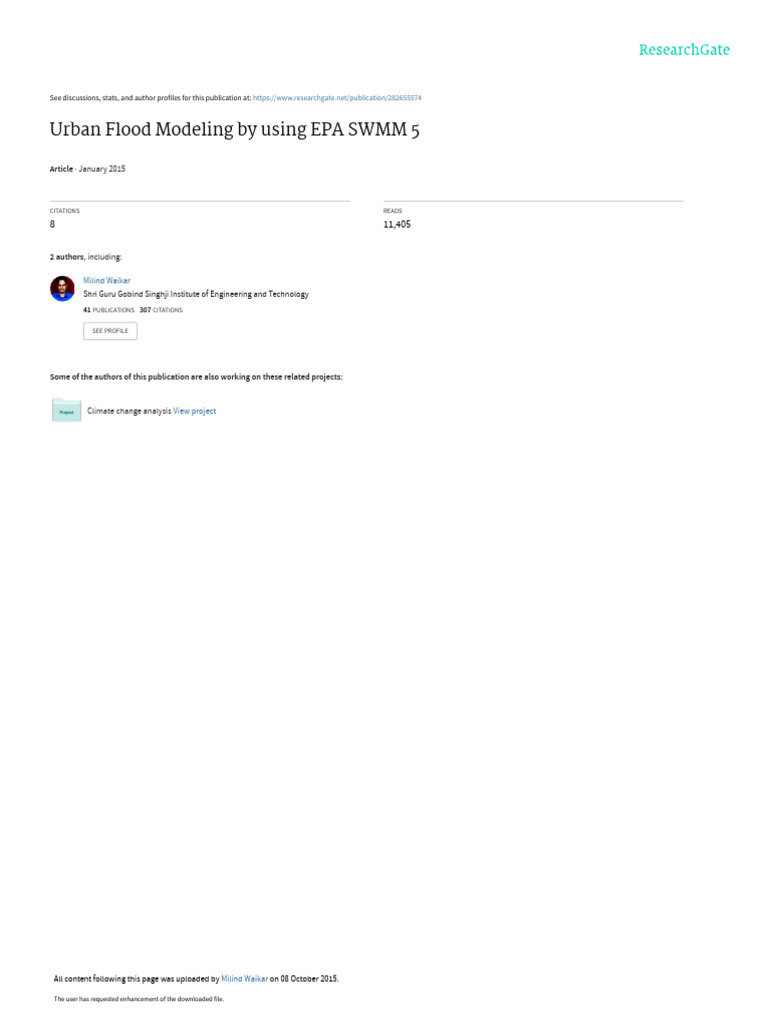 Modelling of Flood Using SWMM | PDF | Hydrology | Landscape