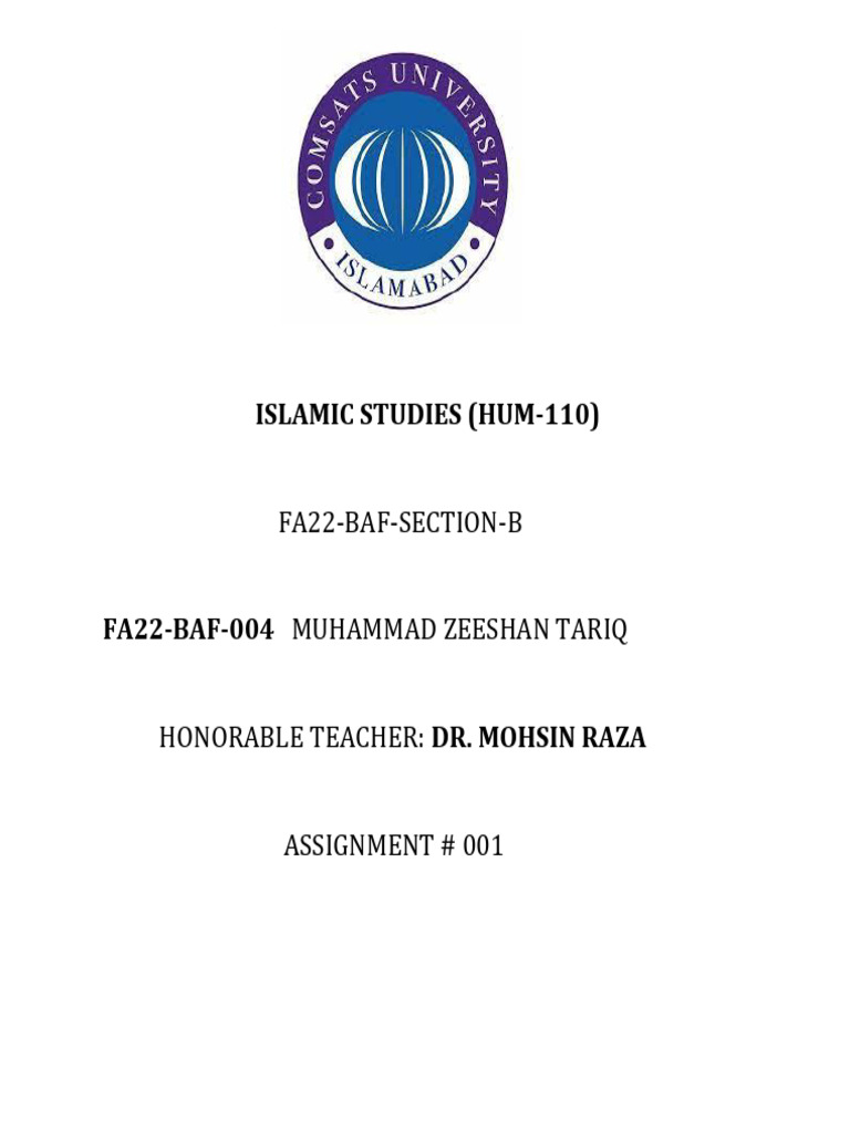 Islamic Studies - 001 | PDF | Religious Belief And Doctrine | Theology