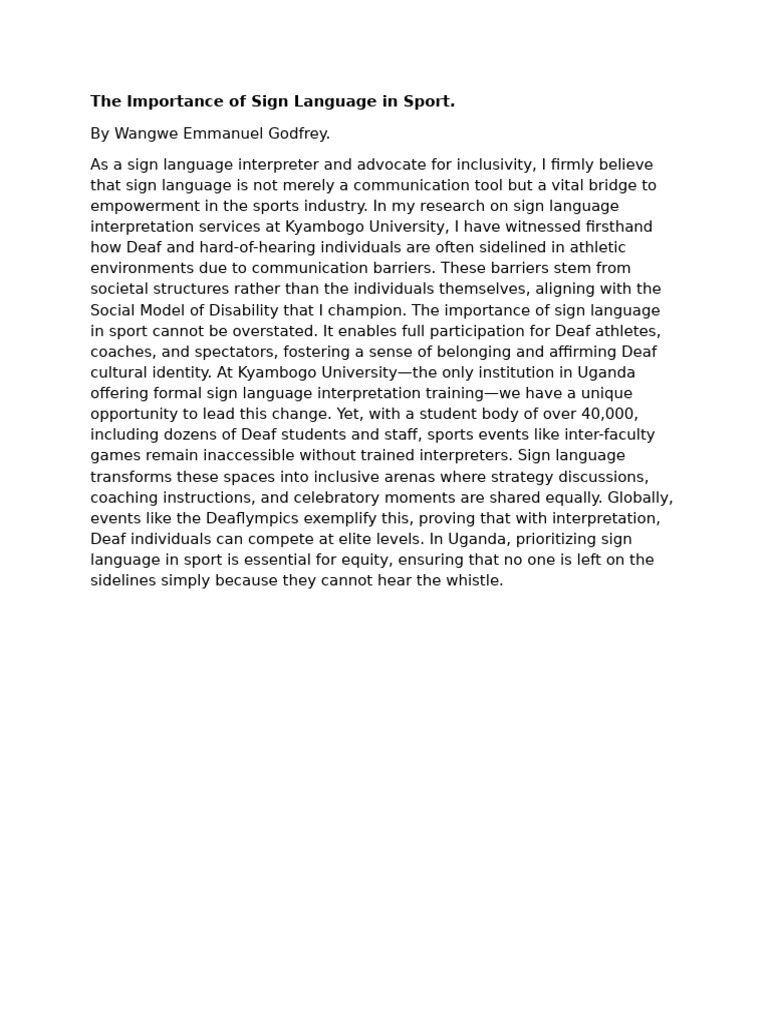 Importance of Sign Language Interpretation. | PDF