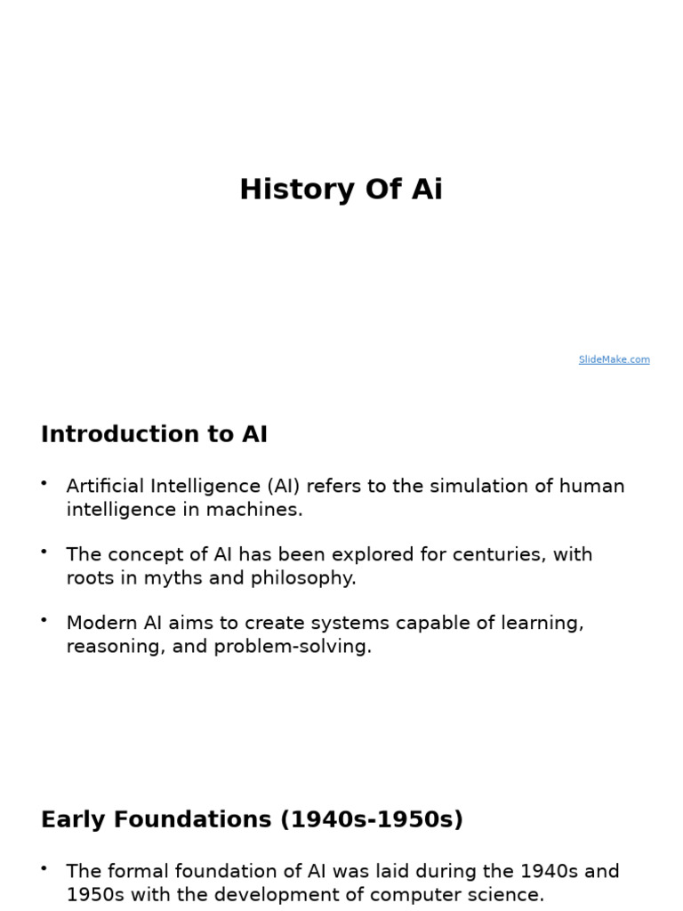 History of Ai | PDF | Artificial Intelligence | Intelligence (AI ...