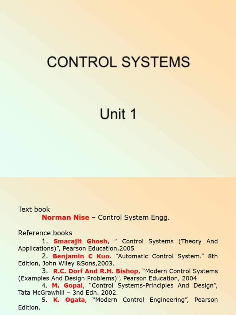 2-Basic Components of a Control System, Applications, Open-loop Control ...