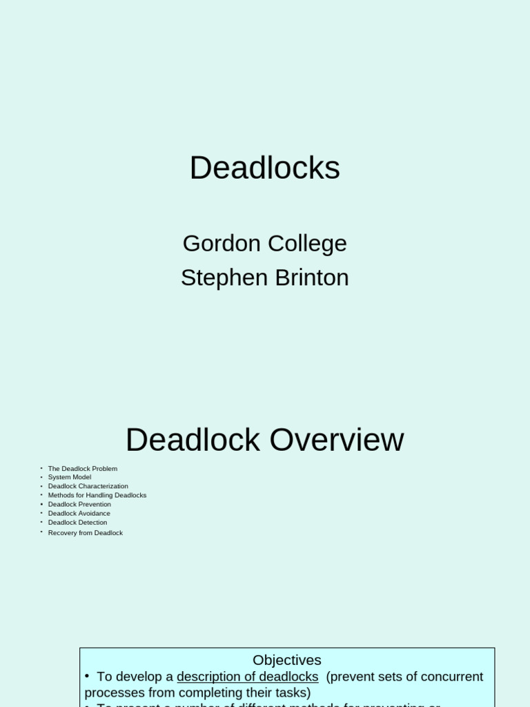 Deadlocks | PDF | Concurrency (Computer Science) | Theoretical Computer ...