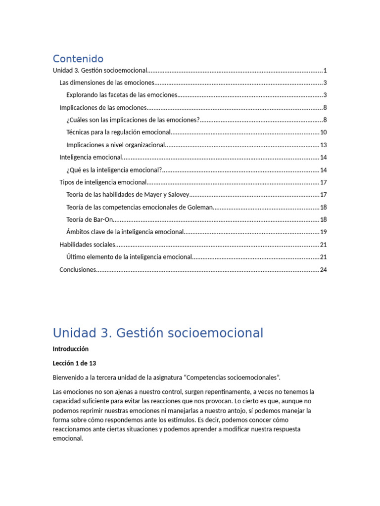 Gestión de Emociones e Inteligencia Emocional | PDF | Las emociones ...